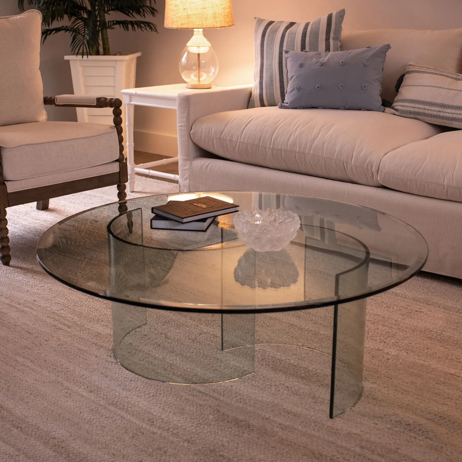 24" Round Clear Glass Table Tops