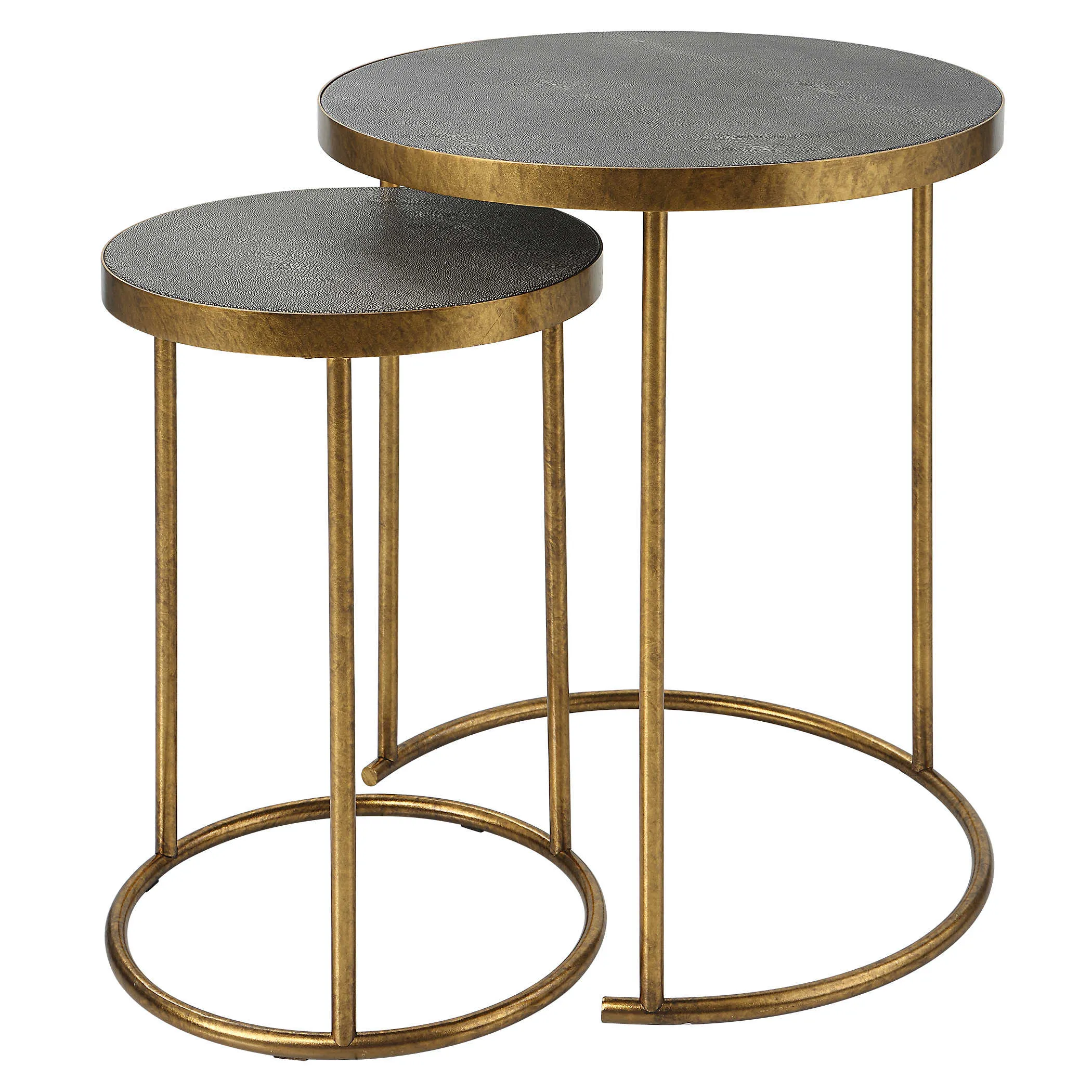 Aragon Brass Nesting Tables, Set of 2