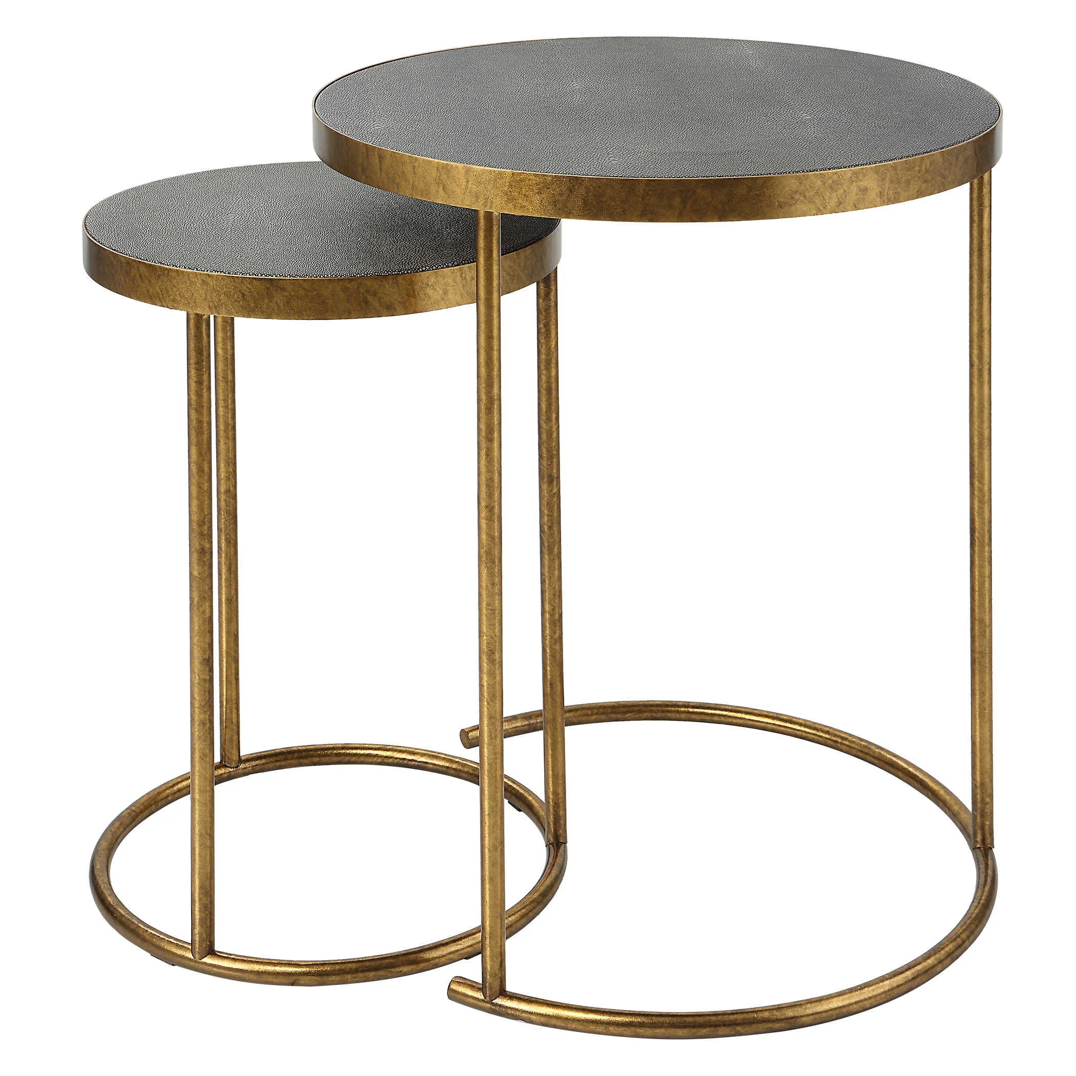 Aragon Brass Nesting Tables, Set of 2