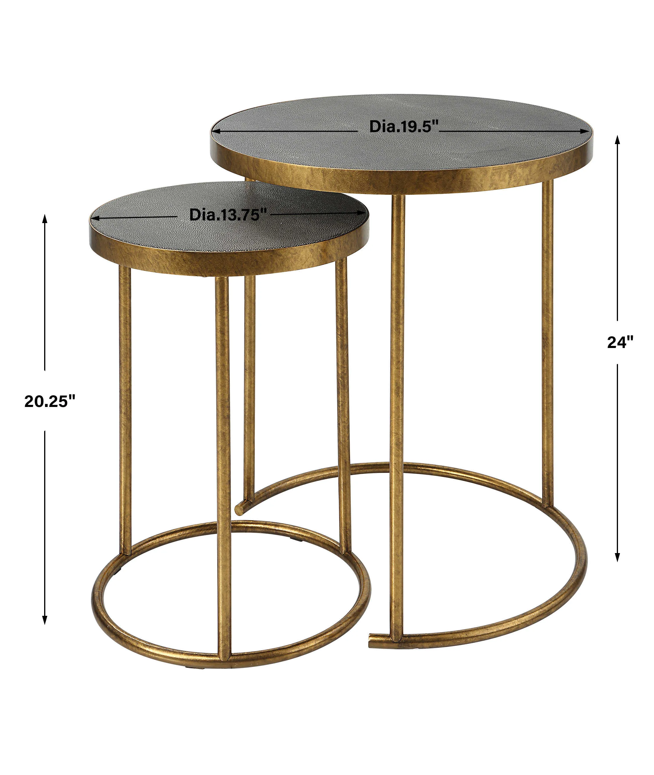 Aragon Brass Nesting Tables, Set of 2