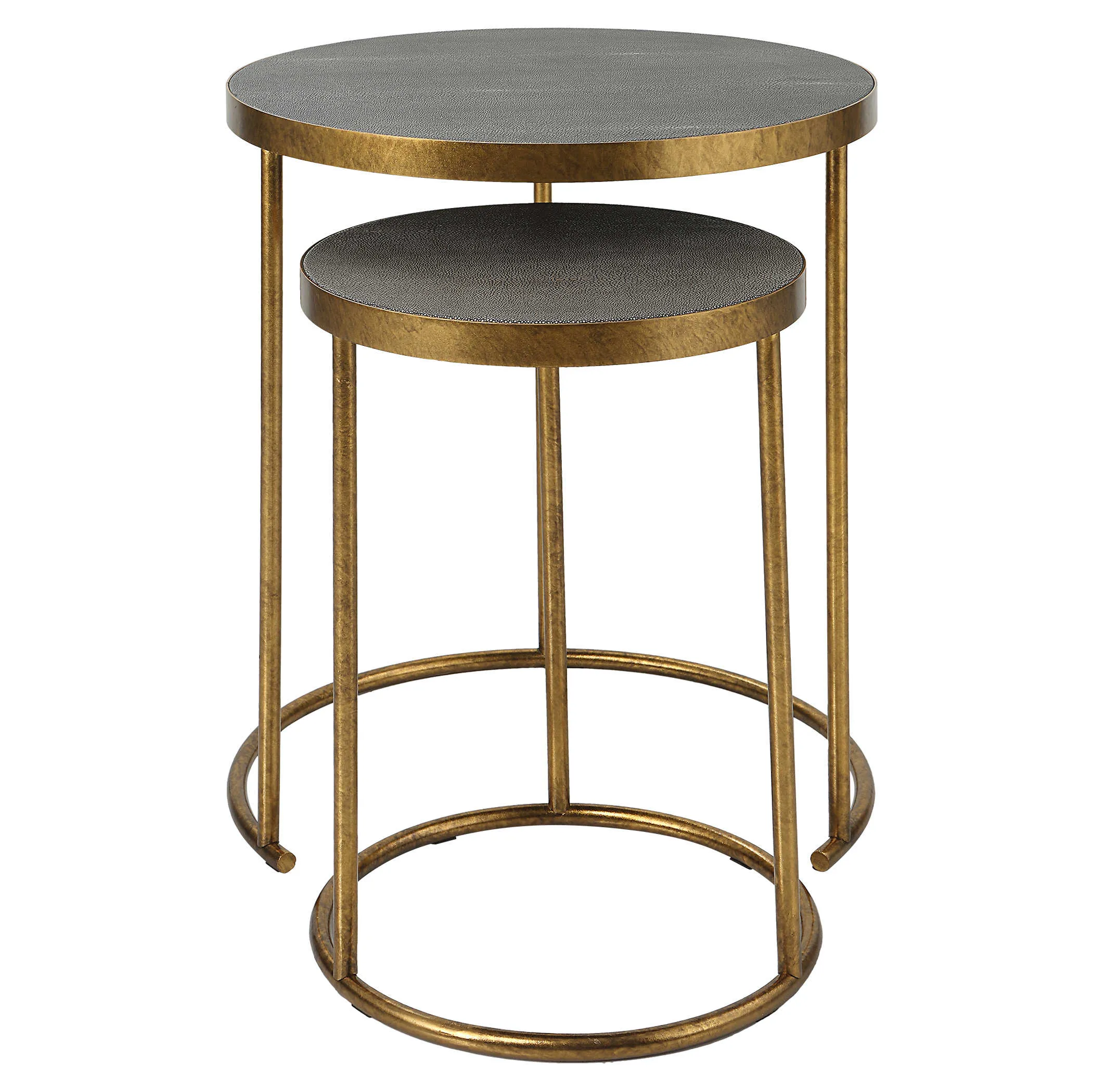 Aragon Brass Nesting Tables, Set of 2