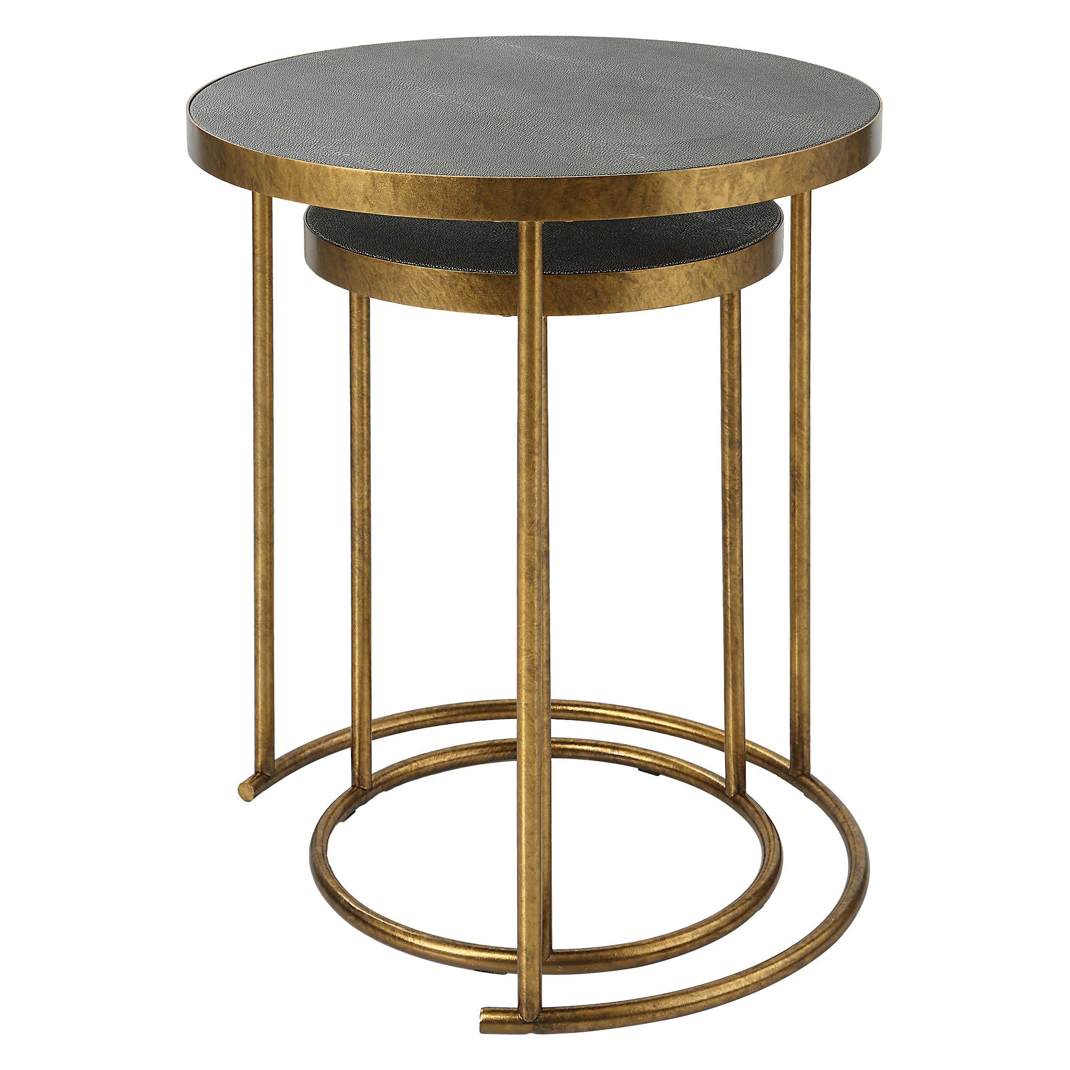 Aragon Brass Nesting Tables, Set of 2