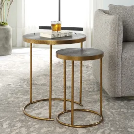 Aragon Brass Nesting Tables, Set of 2