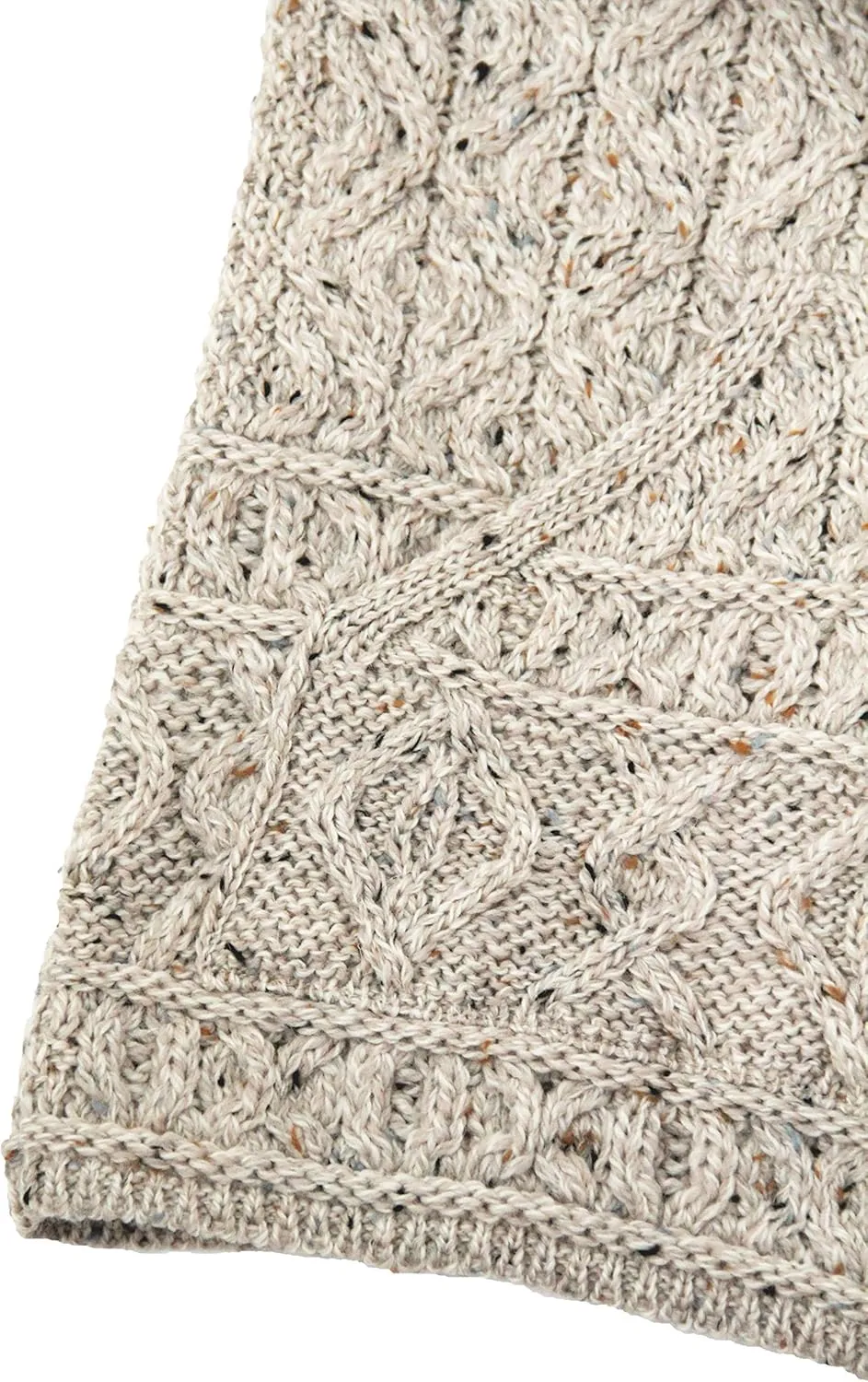 Aran Crafts Women's Soft Cable Knit Honeycomb Hood Cardigan (100% Merino Wool)