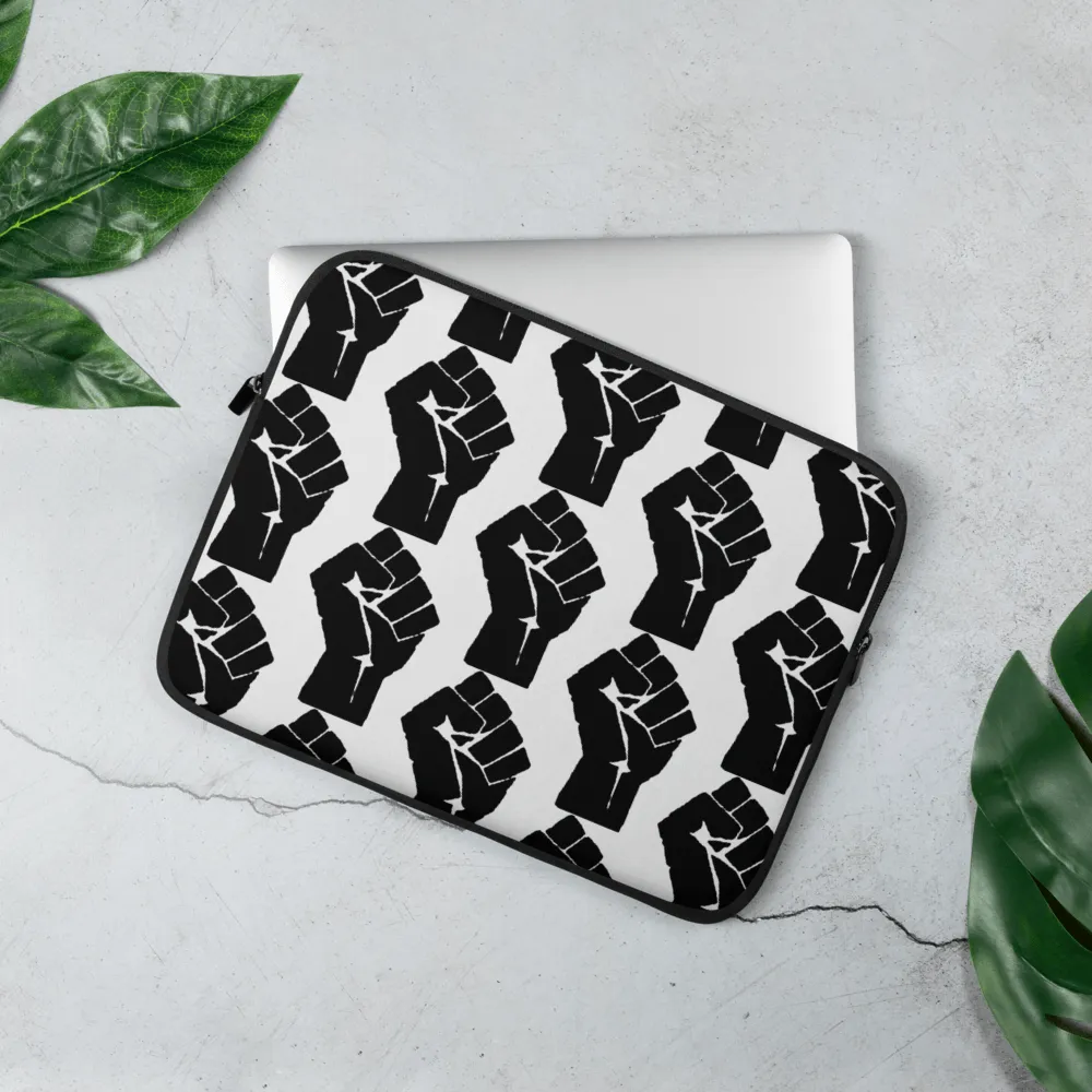 Black Power Fist Pattern Laptop Sleeve