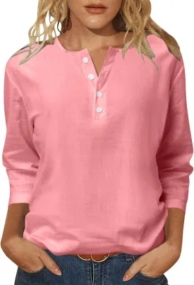Boho Tops for Women Cotton Linen Blouse Cute Tunics Tops Embroidered Bohemia Shirts Loose Fit Beach Vacation Blouse