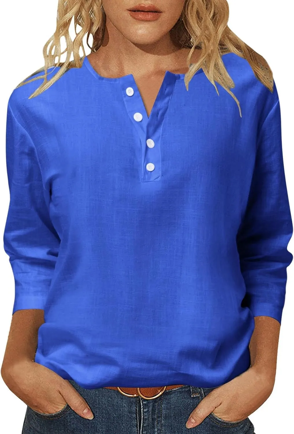 Boho Tops for Women Cotton Linen Blouse Cute Tunics Tops Embroidered Bohemia Shirts Loose Fit Beach Vacation Blouse