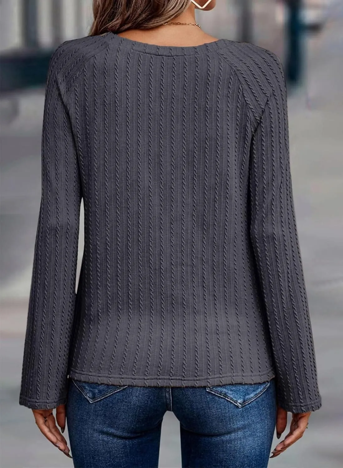 Dokotoo Womens Tops Long Sleeve Lightweight Shirts 2025 Fall Fashion Trendy Tops Crewneck Casual Knit Basic Tee