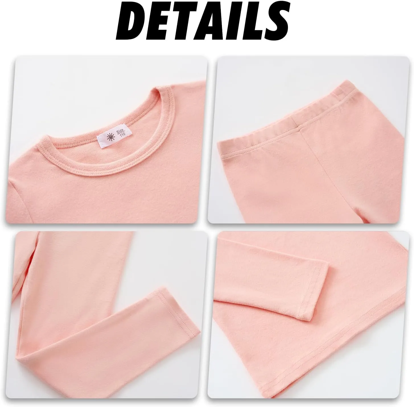 DOOVID Thermal Underwear Sets for Kids Boys Girls Long Johns Base Layer Toddler Warm Winter Underwear