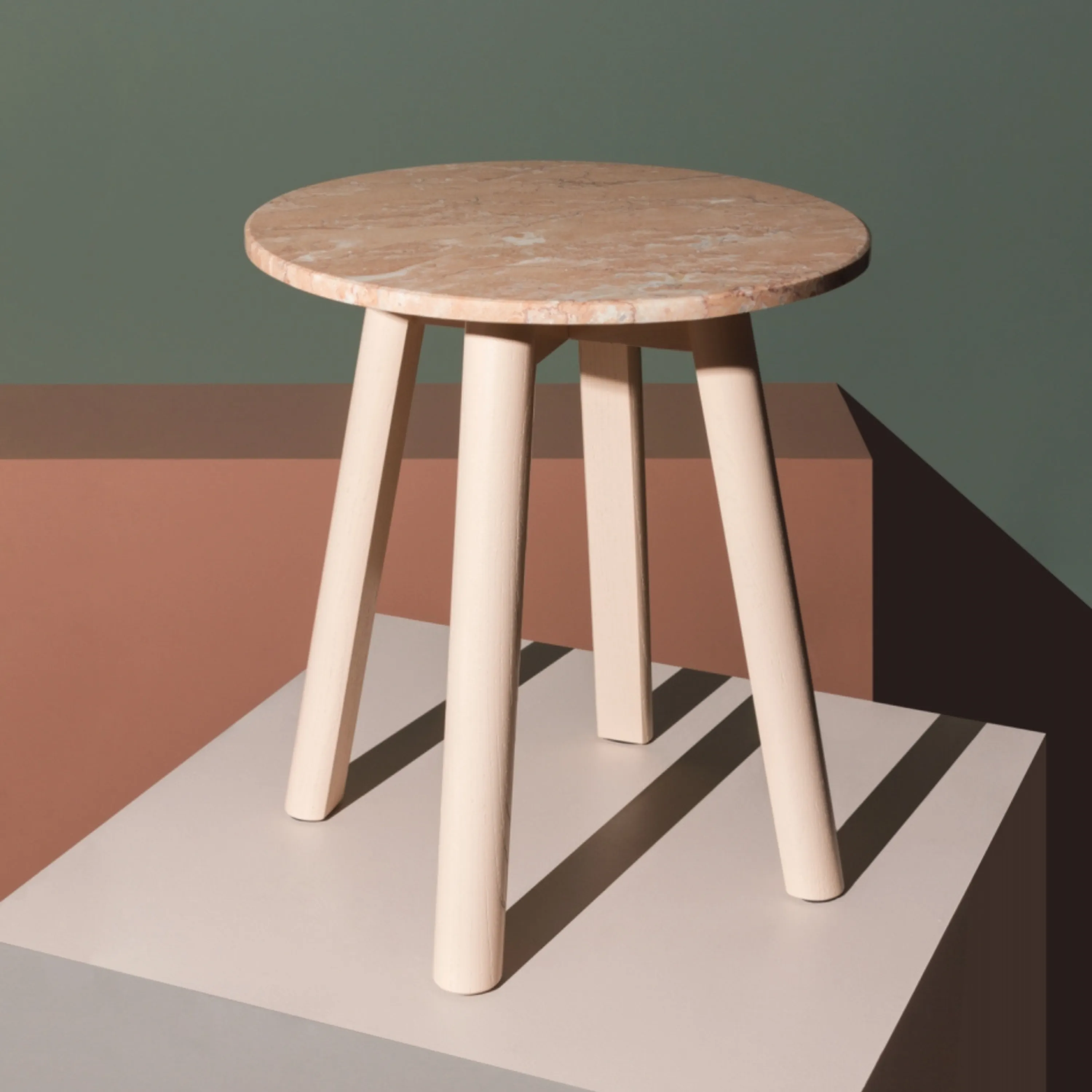 Enkel Marble Side Table - Powder
