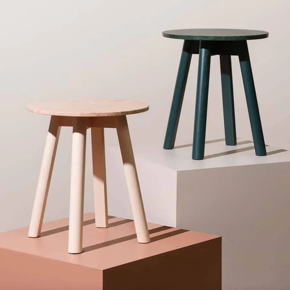Enkel Marble Side Table - Powder