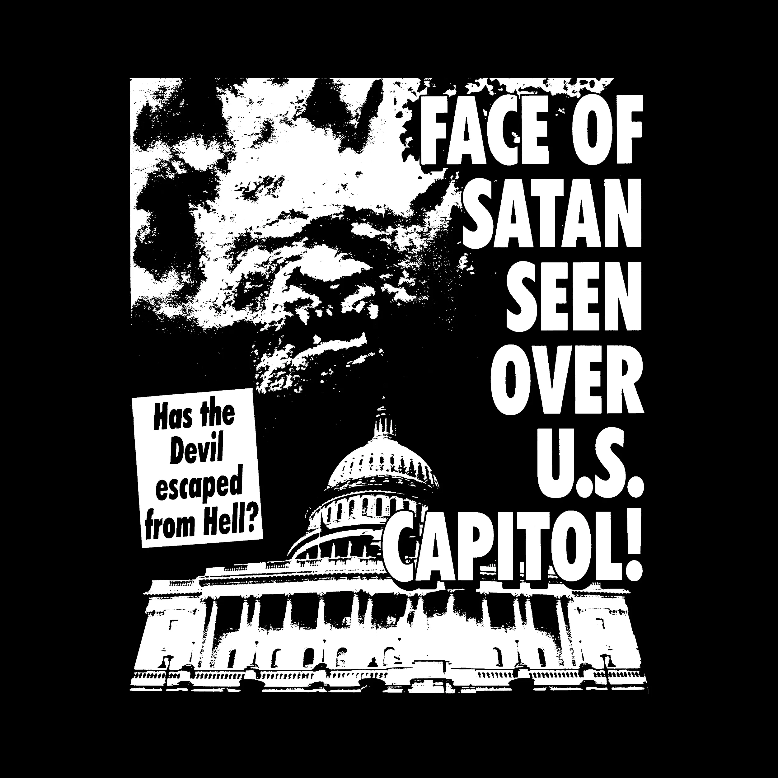 Face Of Satan Seen Over Capital Slim Fit Tee
