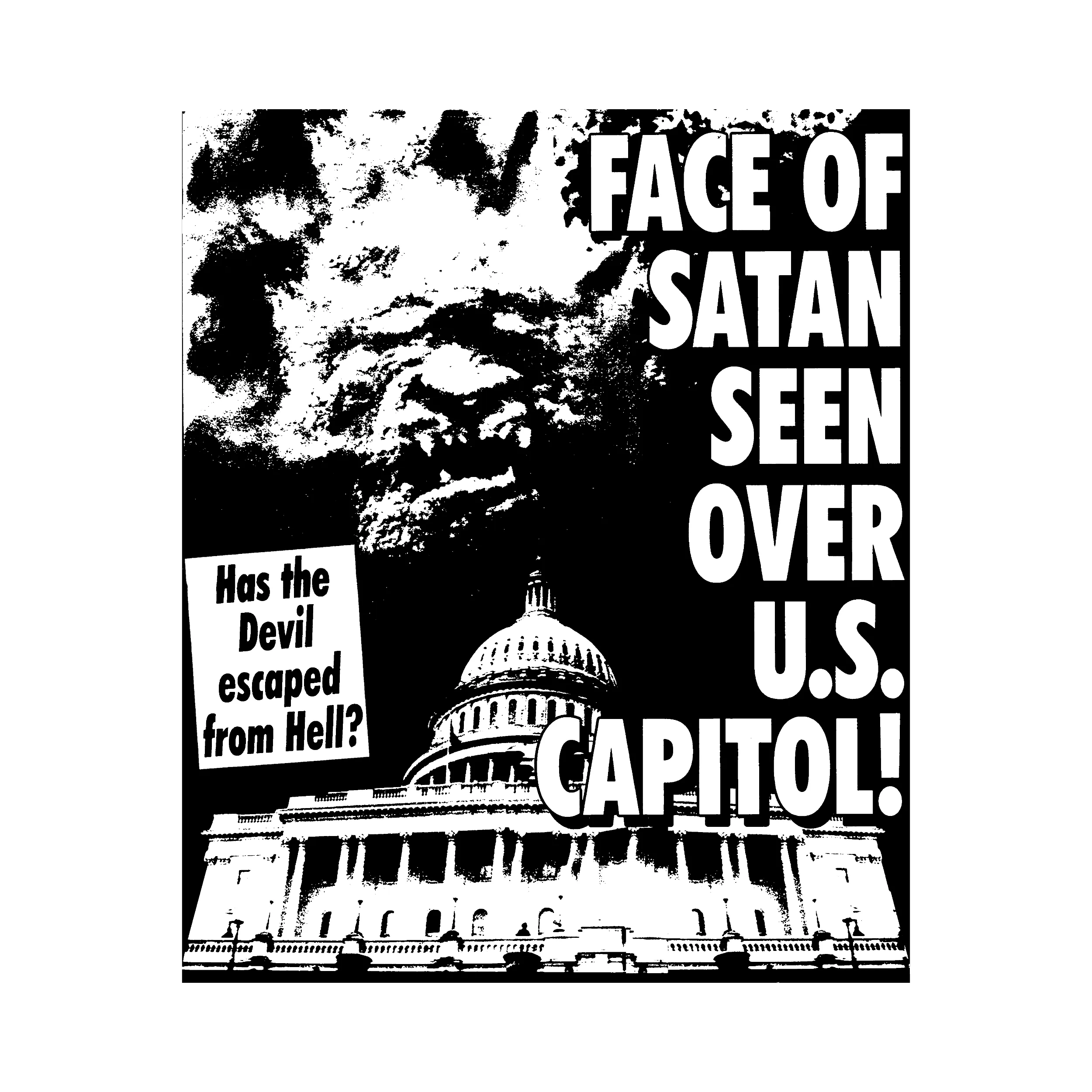 Face Of Satan Seen Over Capital Slim Fit Tee