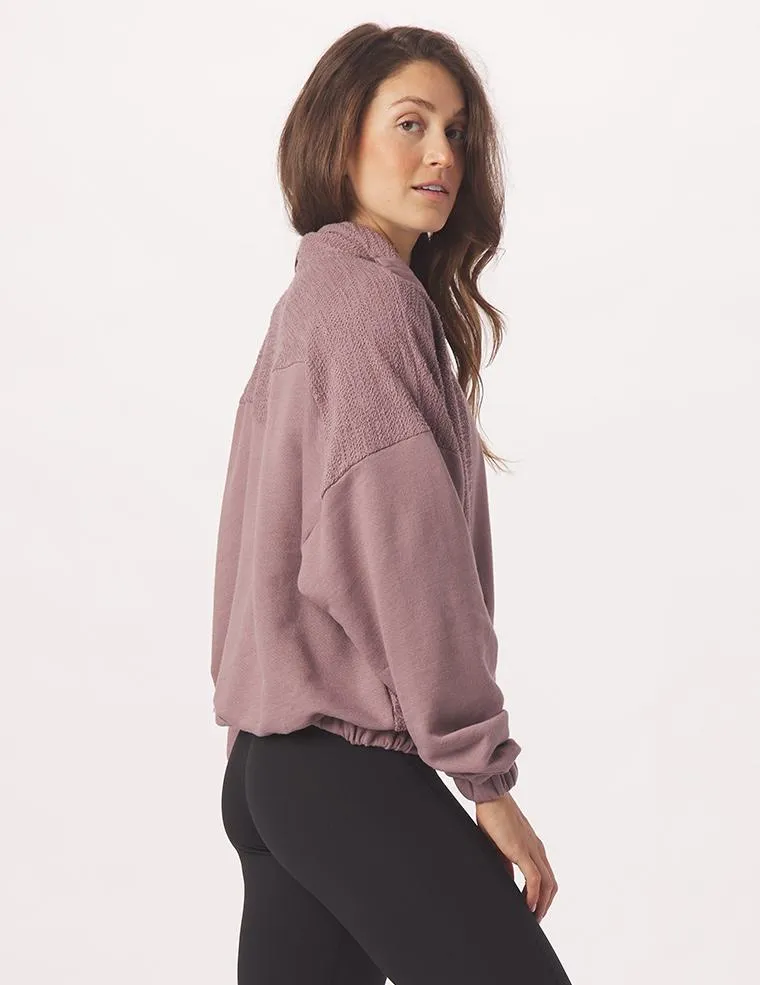 Glyder Women's Complex Quarter Zip Pullover - Lavender Bark Brown