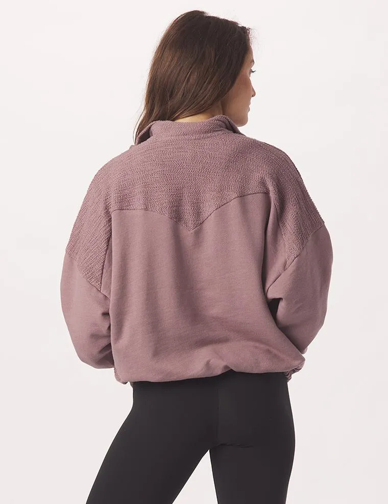 Glyder Women's Complex Quarter Zip Pullover - Lavender Bark Brown