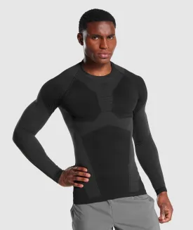 Gymshark Free Force Seamless Long Sleeve T-Shirt - Black
