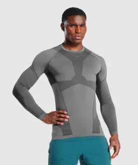 Gymshark Free Force Seamless Long Sleeve T-Shirt - Grey