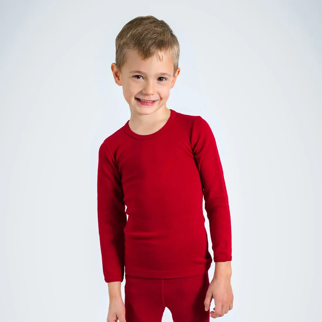 HOCOSA Kid's Organic Merino Wool Underwear Shirt with Long Sleeves - VARIOUS COLORS