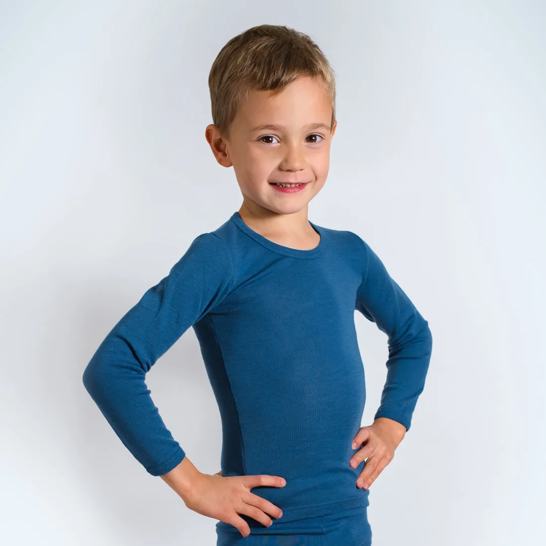 HOCOSA Kid's Organic Merino Wool Underwear Shirt with Long Sleeves - VARIOUS COLORS