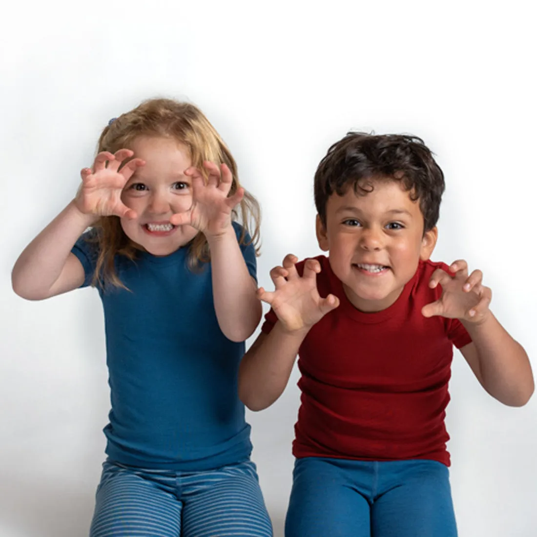 HOCOSA Kids' Organic Wool Undershirt with Short Sleeves - VARIOUS COLORS