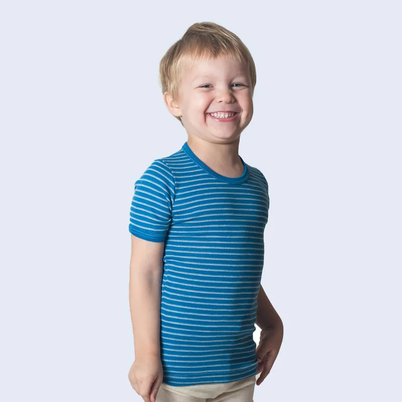 HOCOSA Kids' Organic Wool Undershirt with Short Sleeves - VARIOUS COLORS