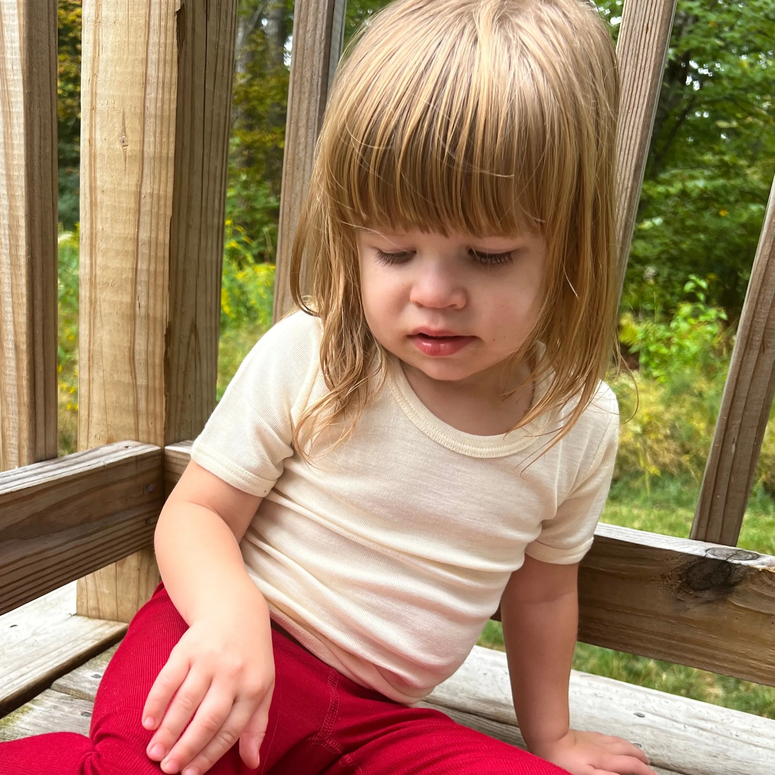 HOCOSA Kids' Organic Wool/Silk Undershirt with Short Sleeves