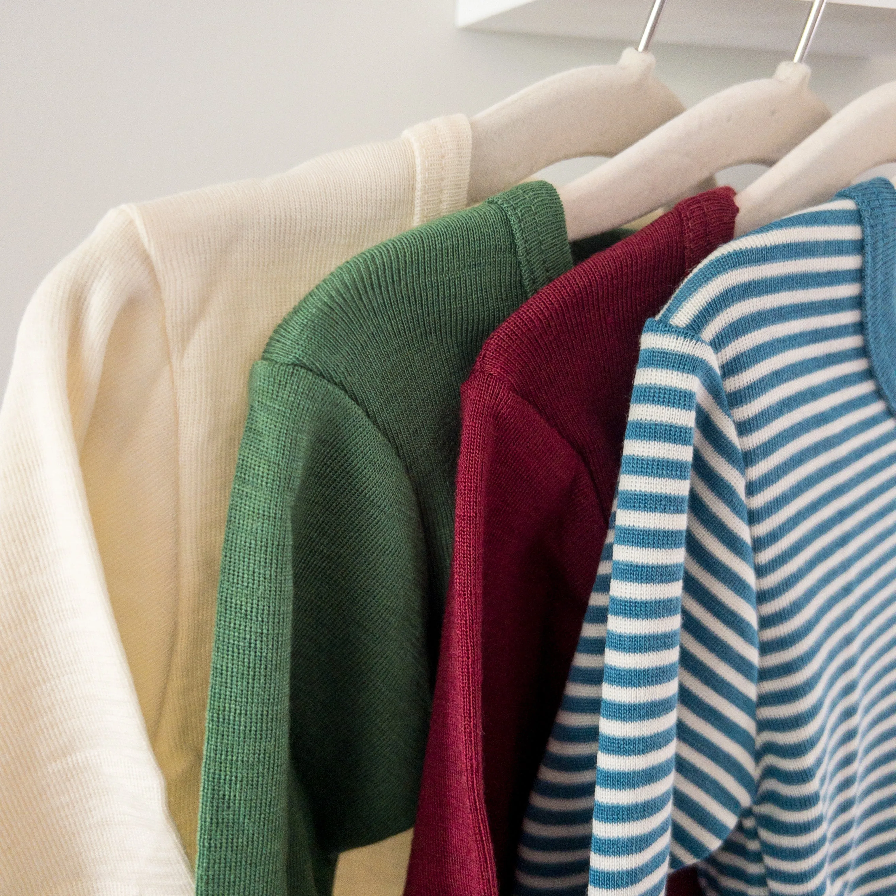 HOCOSA Kid's Organic Wool/Silk Underwear Shirt with Long Sleeves - VARIOUS COLORS