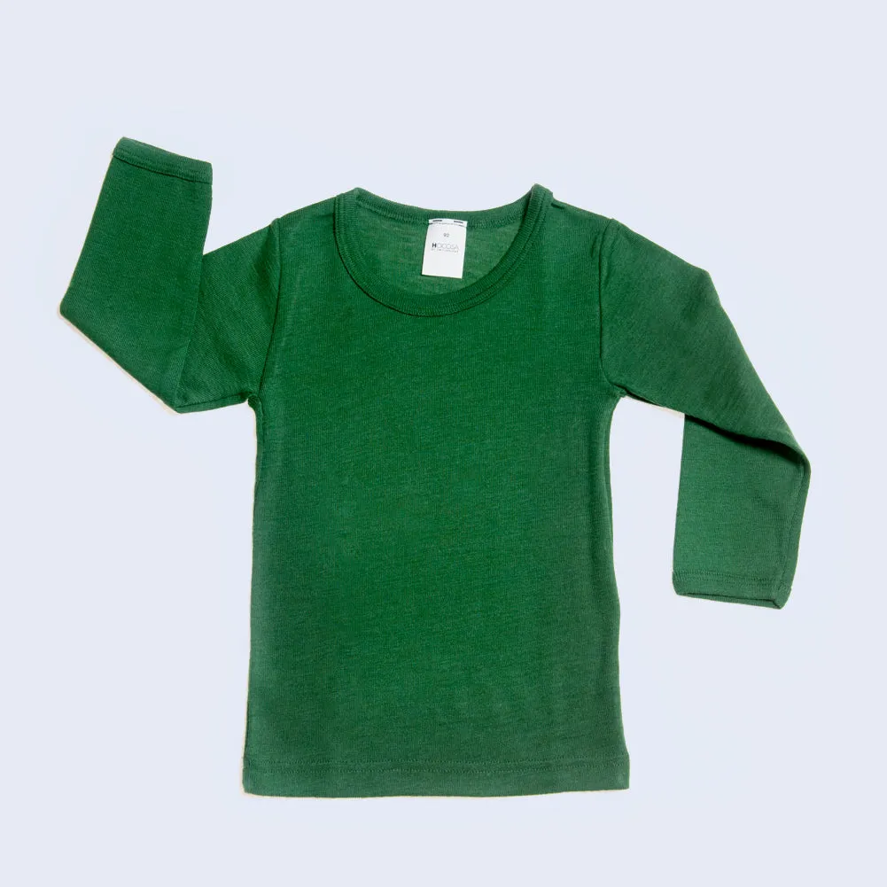 HOCOSA Kid's Organic Wool/Silk Underwear Shirt with Long Sleeves - VARIOUS COLORS