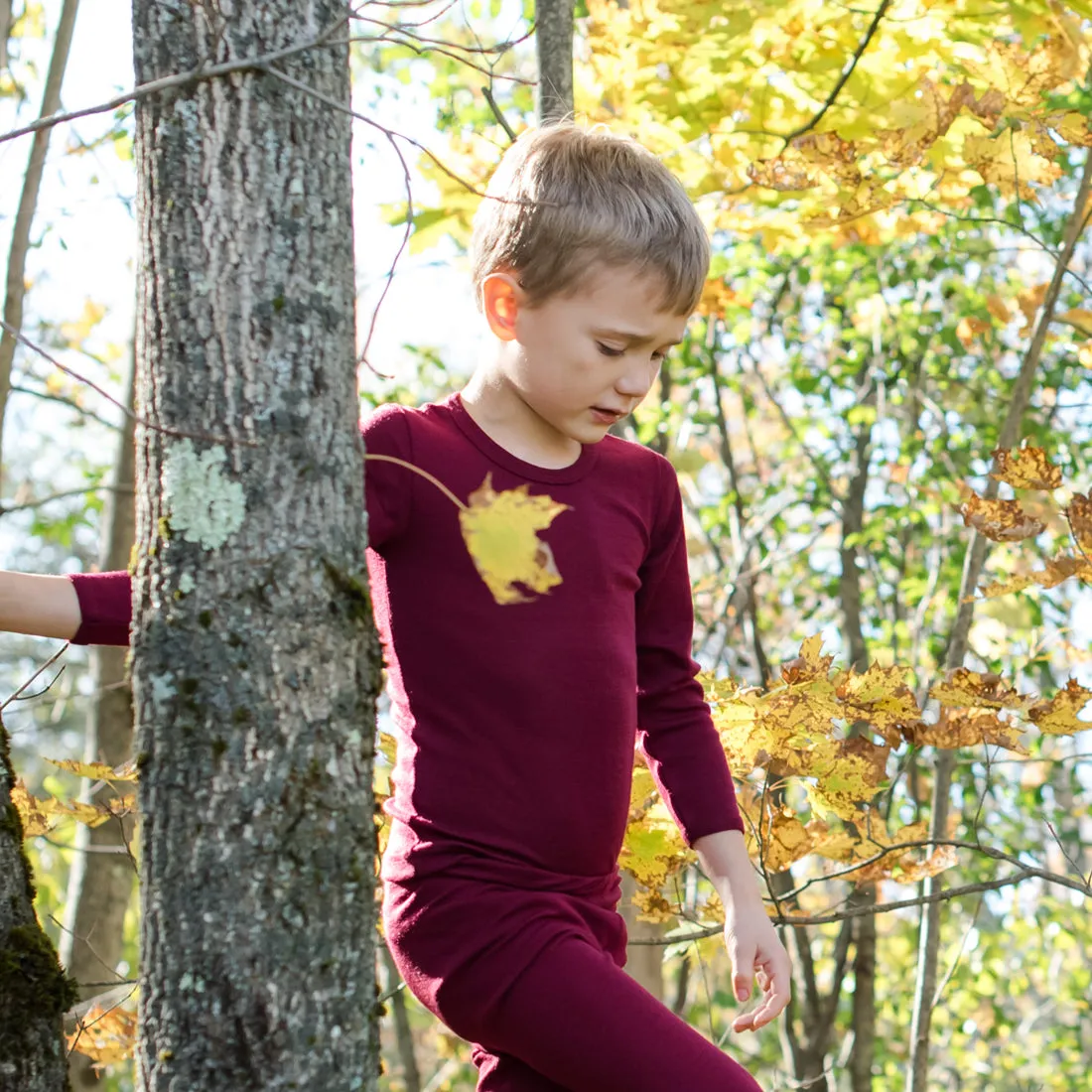 HOCOSA Kid's Organic Wool/Silk Underwear Shirt with Long Sleeves - VARIOUS COLORS