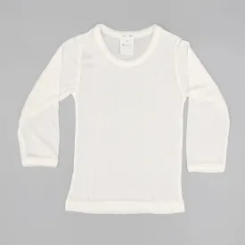 HOCOSA Kid's Silk Underwear Shirt with Long Sleeves - NATURAL WHITE