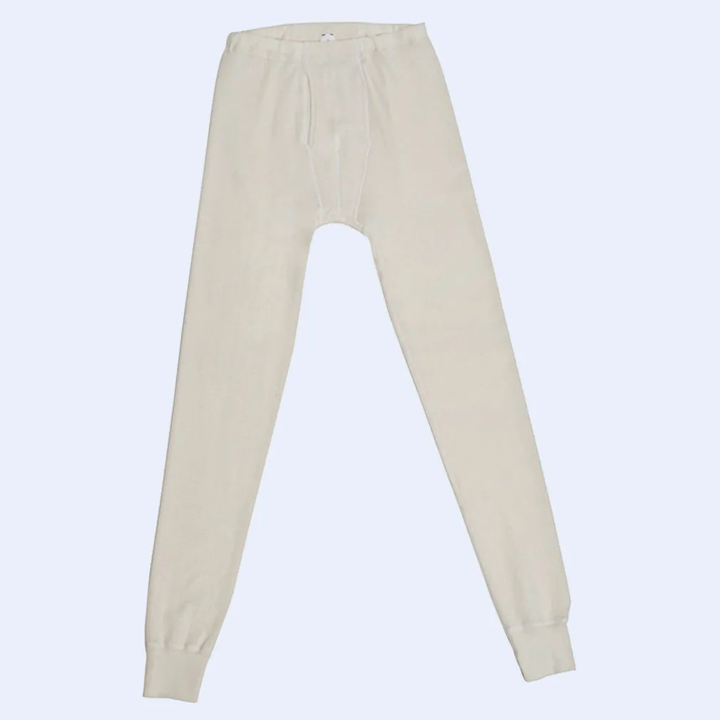 HOCOSA Men's Organic Wool Long Underwear Pants, with Fly