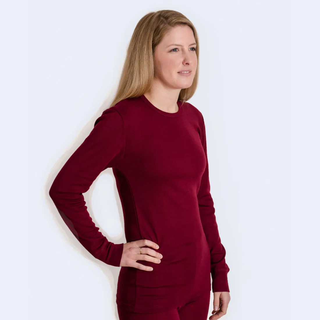 HOCOSA Organic Merino Wool/Silk Long-Sleeve Undershirt for Men or Women, Colors