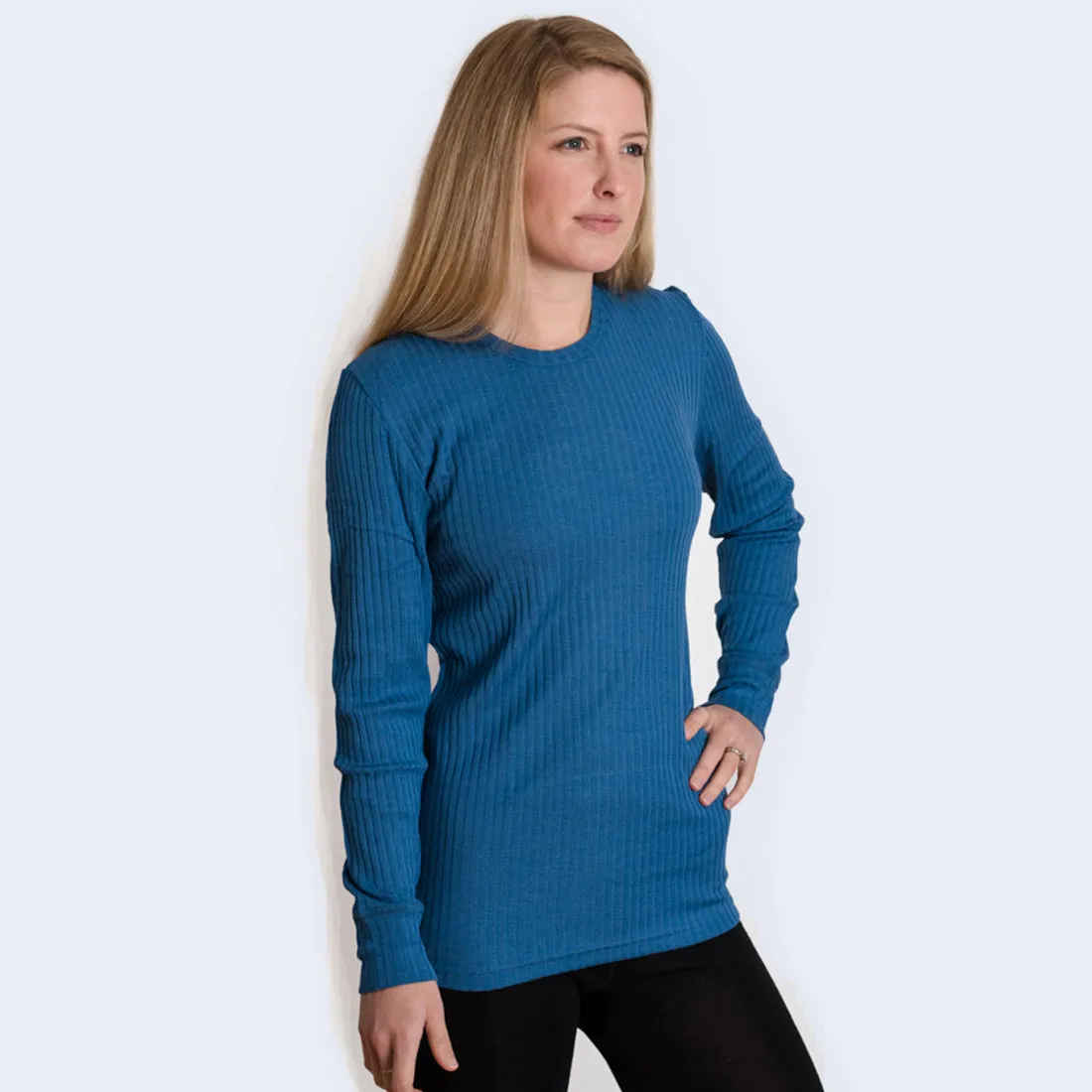 HOCOSA Organic Merino Wool/Silk Long-Sleeve Undershirt for Men or Women, Colors