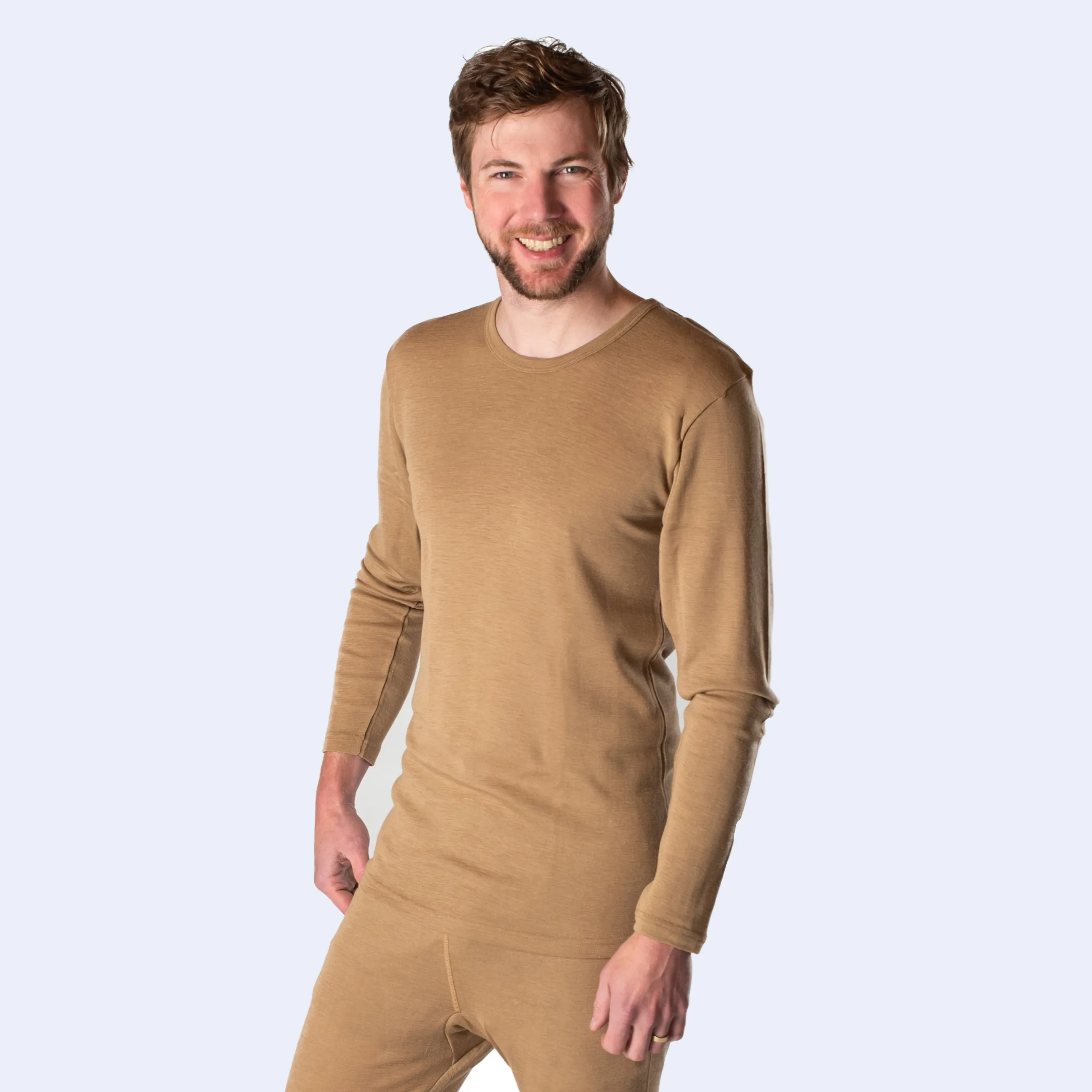 HOCOSA Organic Merino Wool/Silk Long-Sleeve Undershirt for Men or Women, Colors