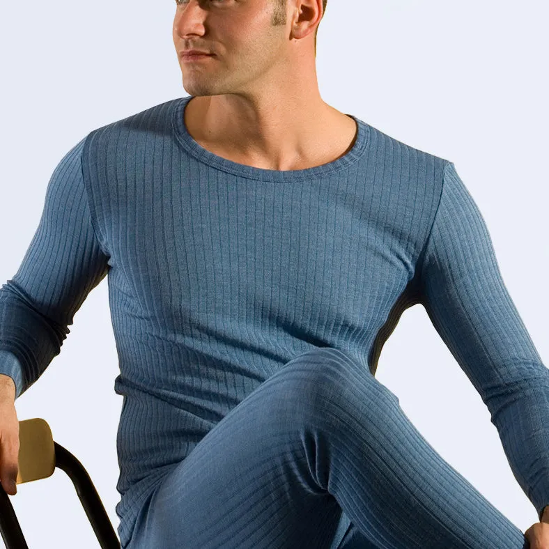 HOCOSA Organic Merino Wool/Silk Long-Sleeve Undershirt for Men or Women, Colors
