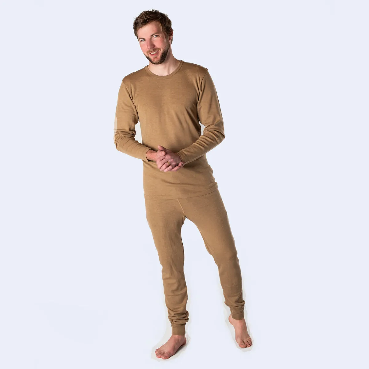 HOCOSA Organic Merino Wool/Silk Long-Sleeve Undershirt for Men or Women, Colors