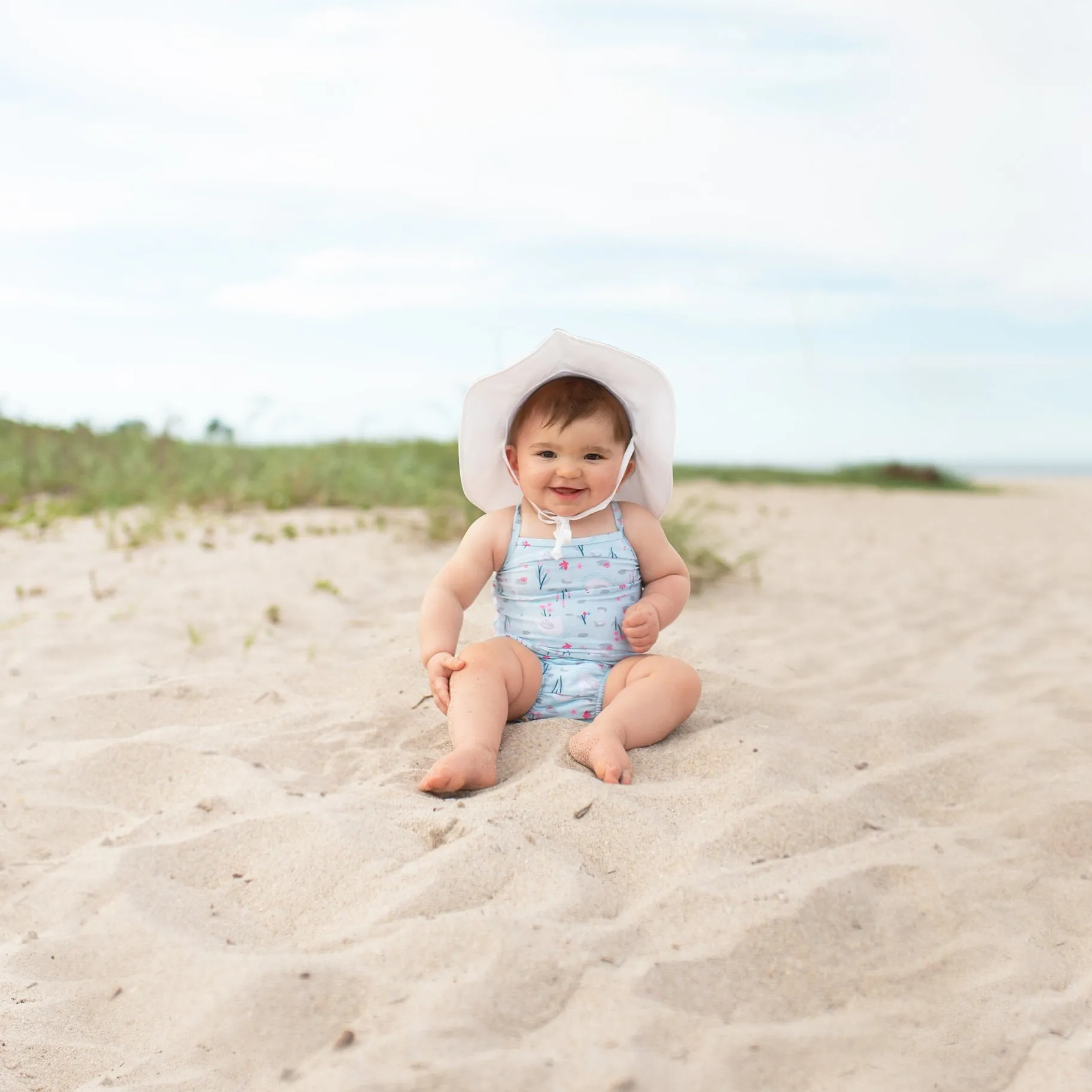 iPlay Classic Swimsuit with Built-In Swim Diaper (Light Aqua Swan)