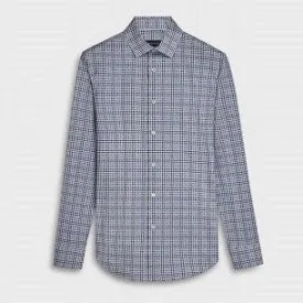 James Geometric OoohCotton Shirt in Air Blue by Bugatchi