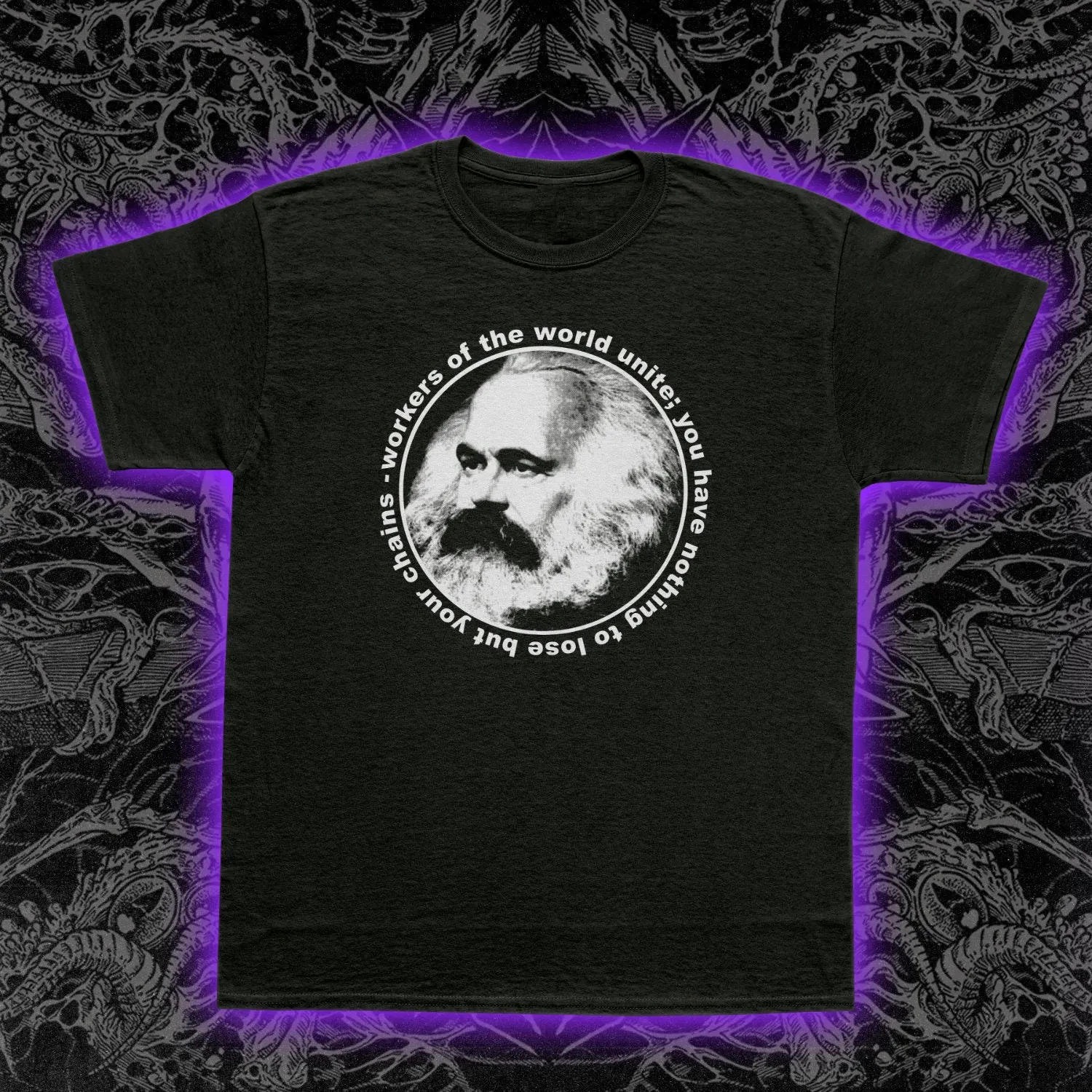 Karl Marx Workers Unite Slim Fit Tee