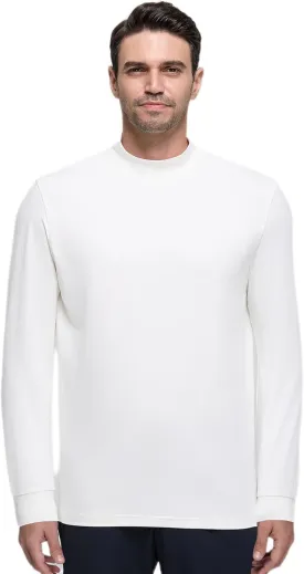 Long Sleeve Shirts for Men Mock Turtleneck Moisture Wicking Business Casual Pullover Undershirts Mens Tee Shirt Top