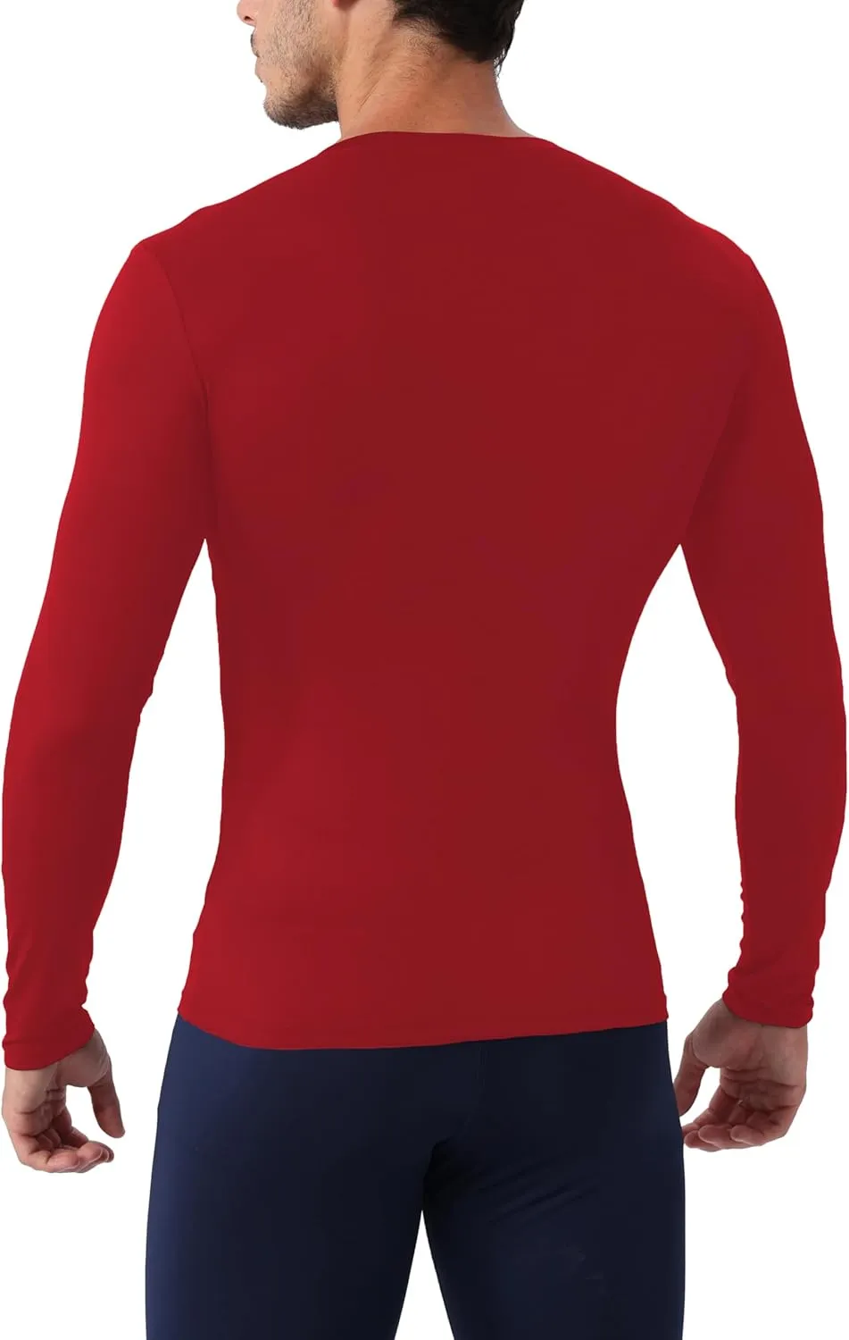Men's Compression Shirt V Neck Long Sleeve Workout Shirts Cool Dry Athletic Gym Undershirts Active Sports Baselayer Tops