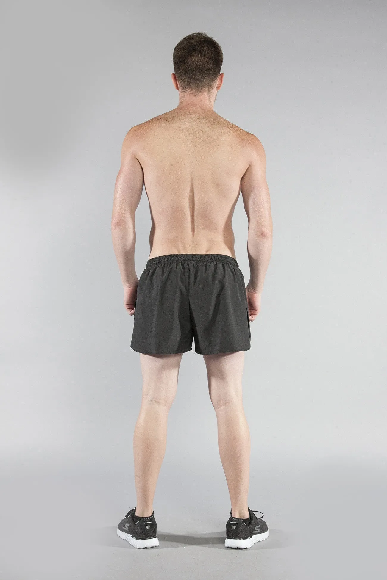 Men's Solid 3" Half Split Trainer Shorts - Black