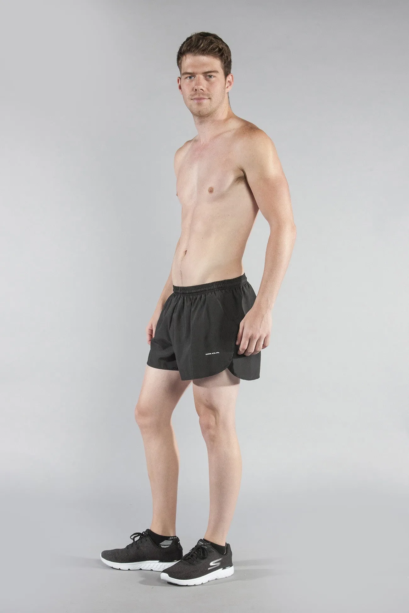 Men's Solid 3" Half Split Trainer Shorts - Black