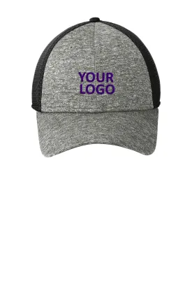 New Era Shadow Stretch Mesh Customized Caps, Black/ Shadow Heather