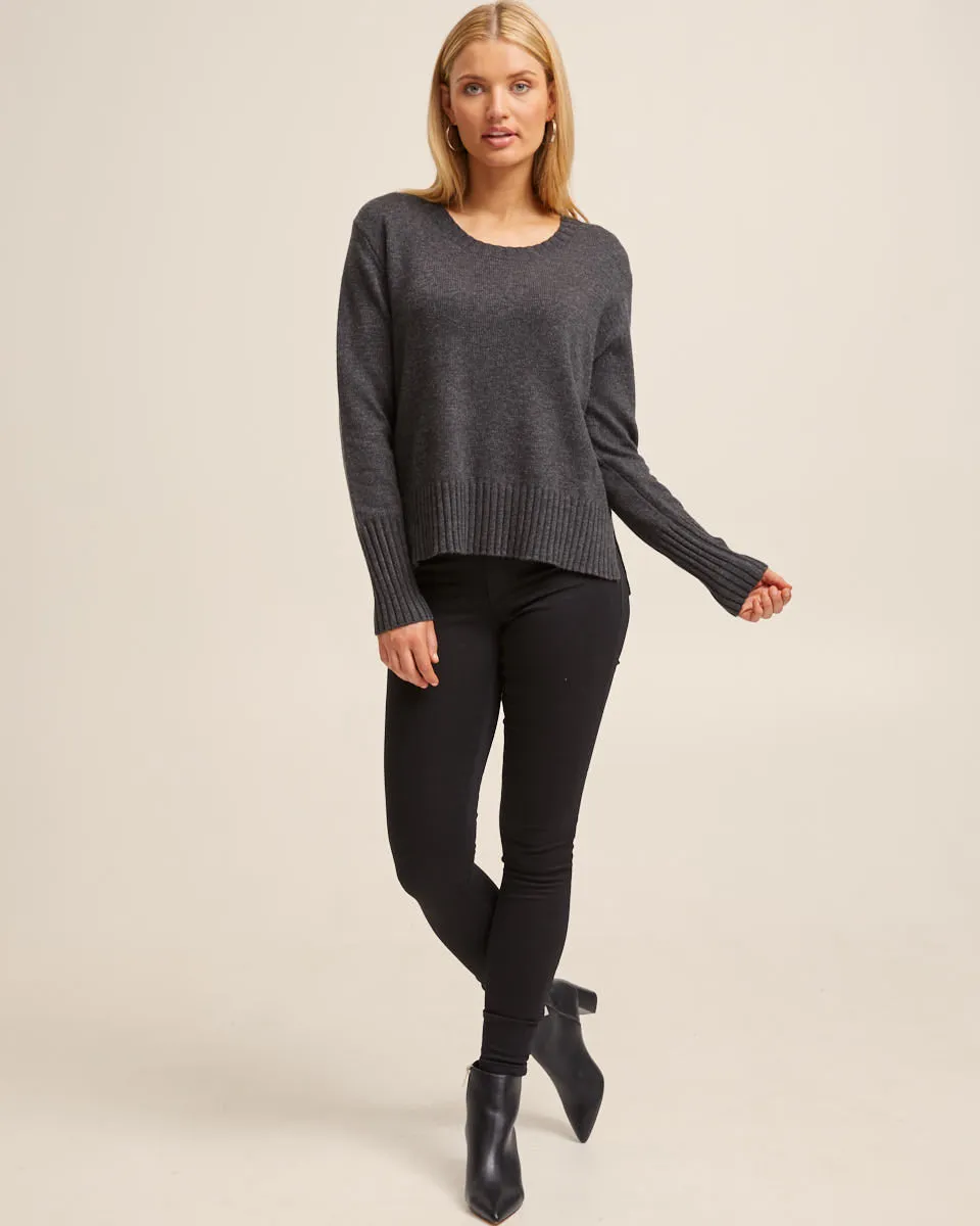Nursing Knit Sweater -  Charcoal