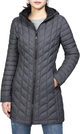 Outdoor Ventures Women's Maryan Hooded Ultra Lightweight Warm Thermolite Long Puffer Coat