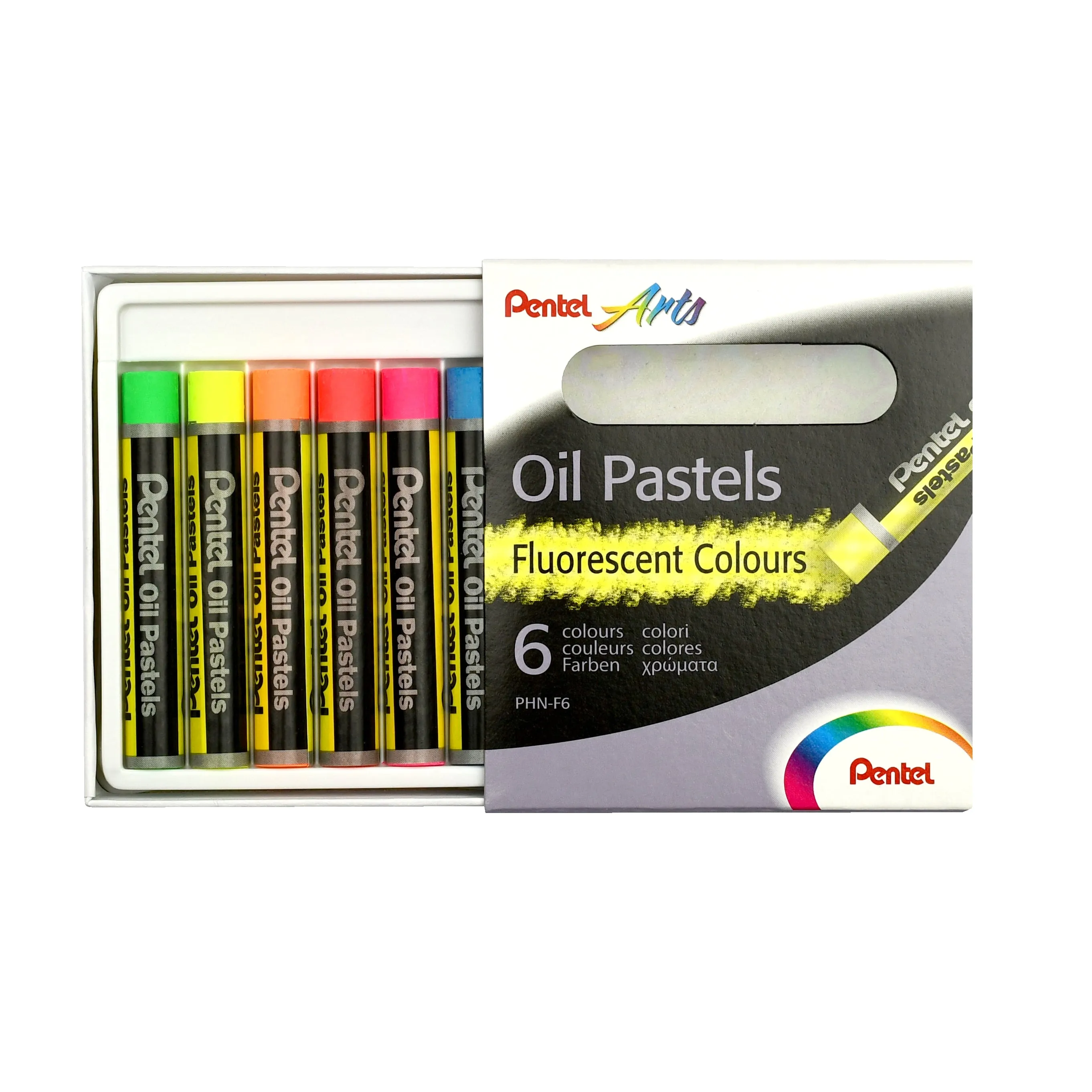 Pentel Arts Oil Pastels - Assorted Fluorescent Colours