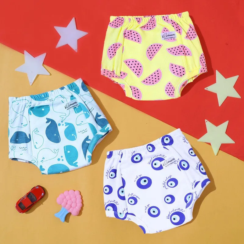 Playtime Trio Size 4 - Snug Potty Training Pull-up Pants Kids 100% Cotton (Fits 4-5 years) - Pack of 18