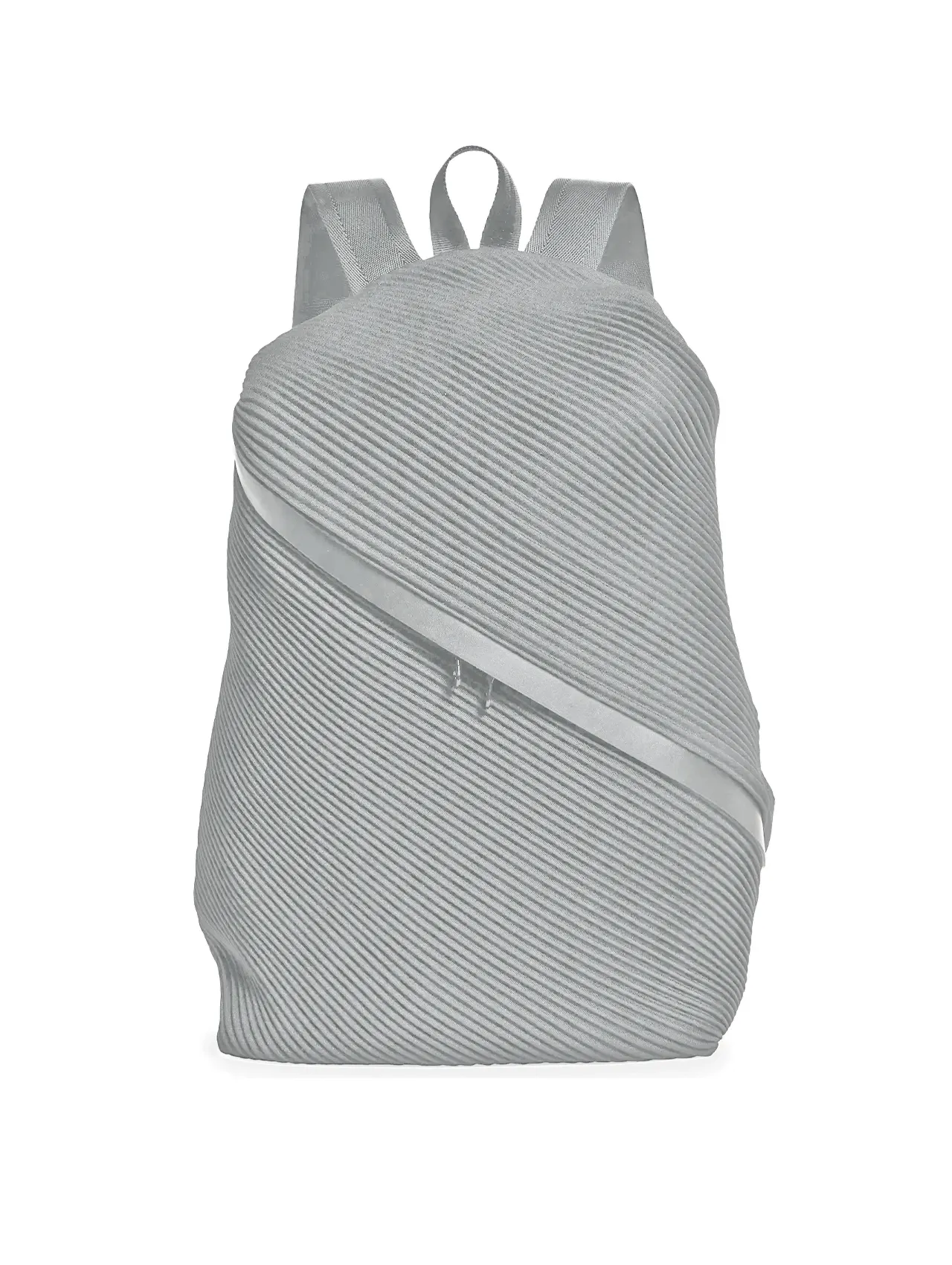 Please Please Issey Miyake Light Grey Bias Pleats Backpack