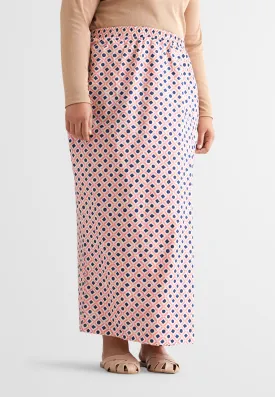 Seroja Raya Eyelet Collection Printed Cotton Skirt - White Shapes